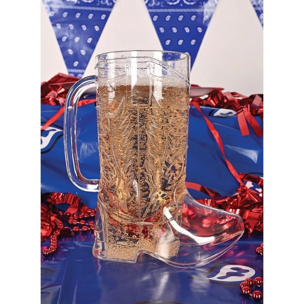 Drinking Buddies Boot-y Cowboy Boot Cocktail Clear Acrylic Mug 16oz Nashville